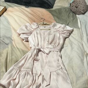 Ted Baker London Pink Wrap Mini Dress with Ruffled Hem